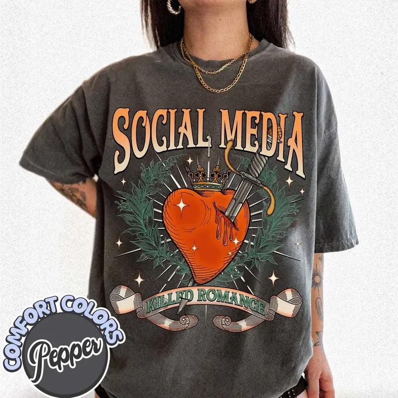 Social Media Killed Romance Comfort Colors Shirt, Romance Shirt, New Generation Shirt, Gift for Men and Women, Viral Tee,...